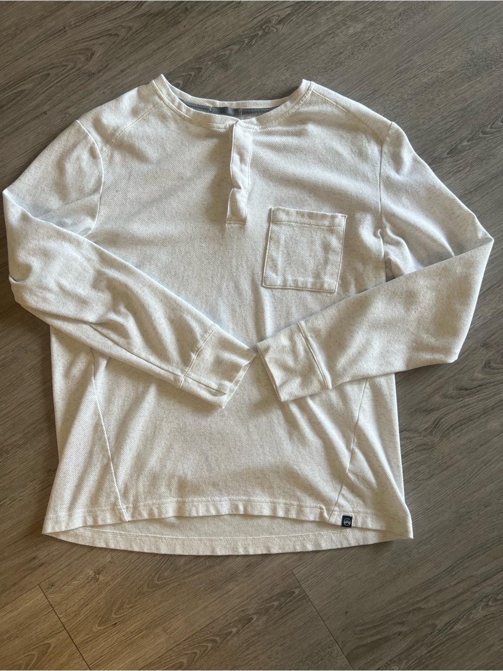 Wild River White Long Sleeve Henley Shirt Men’s Size L | Designer Cotton Casual